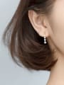 thumb 925 Sterling Silver Cubic Zirconia  Round Minimalist Drop Earring 1