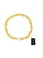 thumb Brass Imitation Pearl Geometric Hip Hop Beaded Bracelet 2