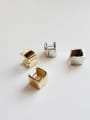 thumb 925 Sterling Silver Smooth Square Minimalist Stud Earring 0