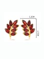 thumb Alloy Cubic Zirconia Leaf Minimalist Stud Earring 1