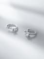 thumb 925 Sterling Silver Cubic Zirconia Round Minimalist Clip Earring 2