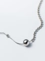 thumb 925 Sterling Silver Round Minimalist Asymmetrical  Chain Necklace 2