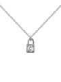 thumb 925 Sterling Silver Cubic Zirconia Locket Dainty Necklace 2