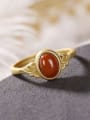thumb 925 Sterling Silver Carnelian Oval Vintage Band Ring 0