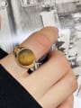 thumb 925 Sterling Silver Tiger Eye Oval Vintage Band Ring 3