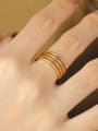 thumb Brass Geometric Minimalist Stackable Ring 1