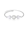 thumb 925 Sterling Silver ROUND  Freshwater Pearl Bracelet 0