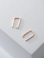 thumb 925 Sterling Silver Smooth Geometric Minimalist Clip Earring 3