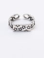 thumb 925 Sterling Silver Star Vintage  Geometric chain Band Ring 0