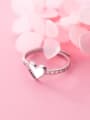 thumb 925 Sterling Silver  Heart Minimalist free size Ring 0