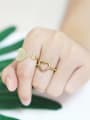 thumb Brass Cubic Zirconia Heart Minimalist Band Ring 1
