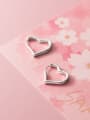 thumb 925 Sterling Silver Hollow Heart Minimalist Stud Earring 3