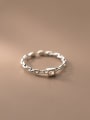 thumb 925 Sterling Silver Geometric Chain  Minimalist Band Ring 2