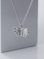 thumb 925 Sterling Silver Butterfly Vintage Pendant  Necklace 1
