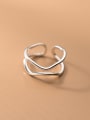 thumb 925 Sterling Silver Geometric Line Minimalist Stackable Ring 0