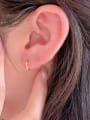 thumb 925 Sterling Silver Geometric Minimalist Huggie Earring 1