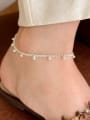thumb 925 Sterling Silver Minimalist  Inter  Bead Chain Anklet 1