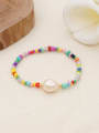 thumb Stainless steel Freshwater Pearl Multi Color Geometric Bohemia Stretch Bracelet 0
