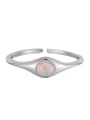 thumb 925 Sterling Silver Synthetic Opal Geometric Minimalist Band Ring 0
