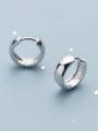 thumb 925 Sterling Silver Round Minimalist Huggie Earring 0