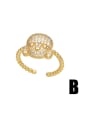 thumb Brass Cubic Zirconia Icon Vintage Band Ring 2
