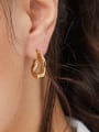 thumb Brass Twist  Geometric Minimalist Stud Earring 1