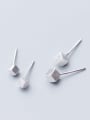 thumb 925 Sterling Silver smooth Square Minimalist Stud Earring 0