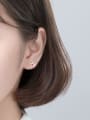 thumb 925 Sterling Silver Enamel Minimalist Five-pointed star Stud Earring 2