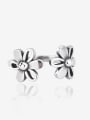 thumb 925 Sterling Silver Flower Vintage Worn Double Headed Flower Ring 2