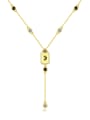 thumb Brass Cubic Zirconia Tassel Vintage Lariat Necklace 0