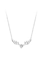 thumb 925 Sterling Silver Cubic Zirconia Deer Minimalist Necklace 3