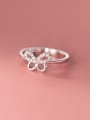 thumb 925 Sterling Silver Cubic Zirconia Butterfly Cute Band Ring 1