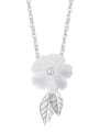 thumb 925 Sterling Silver Crystal Flower Vintage Necklace 2