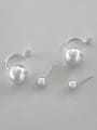 thumb 925 Sterling Silver Ball Minimalist Hook Earring 2