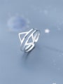 thumb 925 Sterling Silver Hollow   Triangle Minimalist Stackable Ring 0