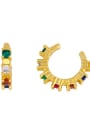 thumb Brass Cubic Zirconia Rainbow Vintage Clip Earring 4