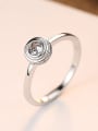 thumb 925 Sterling Minimalist  Silver Cubic Zirconia  Round Band Ring 3