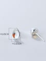 thumb 925 Sterling Silver Glass Stone Water Drop Minimalist Stud Earring 3
