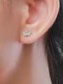 thumb 925 Sterling Silver Cubic Zirconia Leaf Classic Stud Earring 1