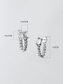 thumb 925 Sterling Silver Cubic Zirconia Geometric Vintage Hollow Chain Drop Earring 2