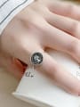 thumb 925 Sterling Silver Round Portrait  Vintage Band Ring 1