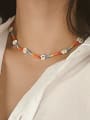 thumb Stainless steel Bohemia Flower Bead Multi Color Bracelet and Necklace Set 1