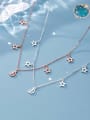 thumb 925 Sterling Silver  Minimalist Hollow Star Moon Pendant Necklace 1
