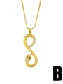 thumb Brass Cubic Zirconia Snake Vintage Necklace 2