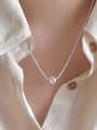 thumb 925 Sterling Silver  Minimalist Round  Ball Pendant Necklace 0