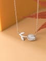 thumb 925 Sterling Silver Cats Eye Flower Minimalist  pendant Necklace 3