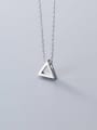 thumb 925 sterling silver simple Hollow Triangle Pendant Necklace 1