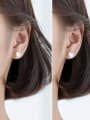 thumb 925 Sterling Silver Shell Heart Minimalist Stud Earring 4