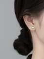thumb 925 Sterling Silver Opal Geometric Cute Stud Earring 1