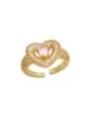 thumb Brass Cubic Zirconia Heart Trend Band Ring 4